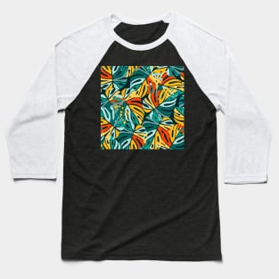 Floral Pattern Baseball T-Shirt